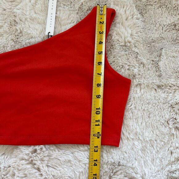 Susana Monaco Essential One Shoulder Crop Top in Sunset Size M - Picture 3 of 7